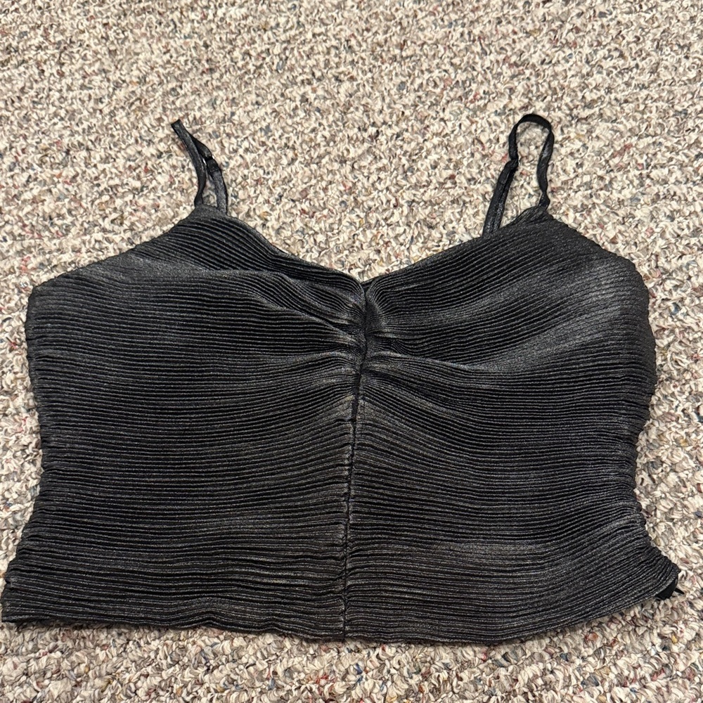 Express Black Ruched Pleated Cami